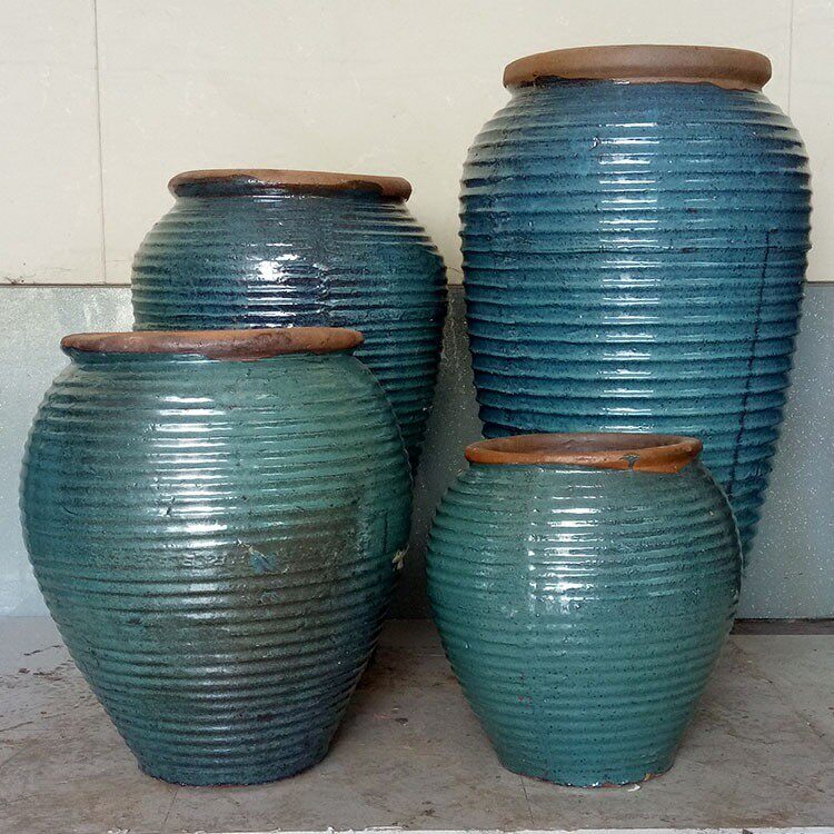 复古手工庭院景观家居软装饰陶罐土陶花盆花瓶粗陶欧式工艺品摆件