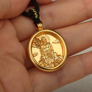 纯银地藏吊牌黄金吊坠吊饰项链男女足金文玩配饰可定尺寸