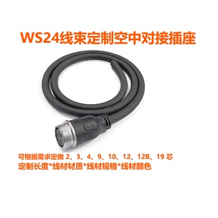 定做威浦航空插头WS24带线2针3 4 10 12P19芯线束ZQ对接公母线