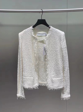 张嘉倪同款PEACH IRO2026新款法式粗花呢小香风短开衫外套