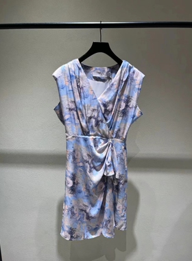 PEACH IRO2026新款写意印花无袖连衣裙含桑蚕丝莫奈画作空间