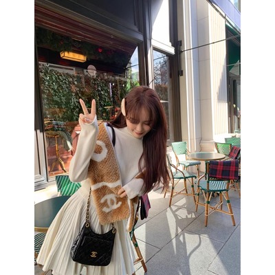 名流千金 高定手工坊羊毛粗花呢 名媛香香套装 蝴蝶结外套/百褶裙