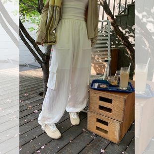 奶皮工装 宽松两穿束脚休闲裤 裤 轻盈干爽 微皱珠光感 Sporty系列