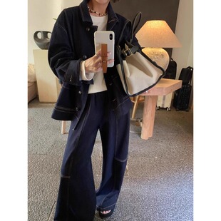 denim outfit 定制高端斜纹棉牛仔套装