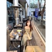 女神底色 两穿吊带一字肩针织连衣裙 纱 战裙 14针極细金丝花式