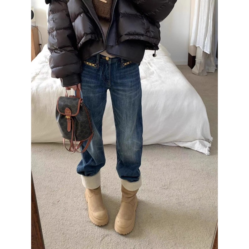 VTG金链牛仔裤 100新疆长绒棉 重工水洗 休闲显腿直显瘦直筒裤