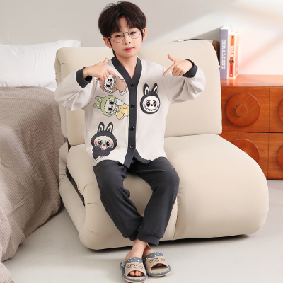 儿童家居服秋冬保暖睡衣德绒套装