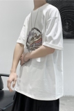 T104短句夏季男士创意印花圆领短袖t恤宽松休闲半袖体恤，男装T恤，电商B369（原A024）