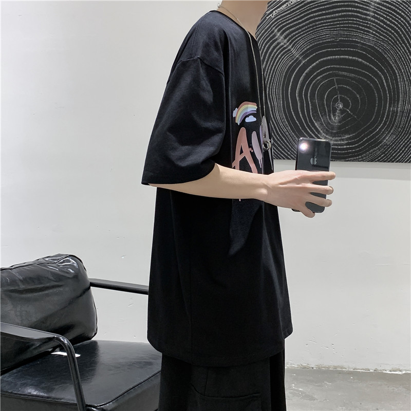 T108短句夏季男士个性印花圆领短袖T恤休闲纯棉体恤,男装T恤,电商B369（原A024）