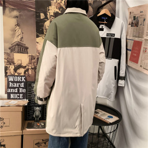 Y802-P125 报纸风冬季加厚中长款棉衣男风衣图片