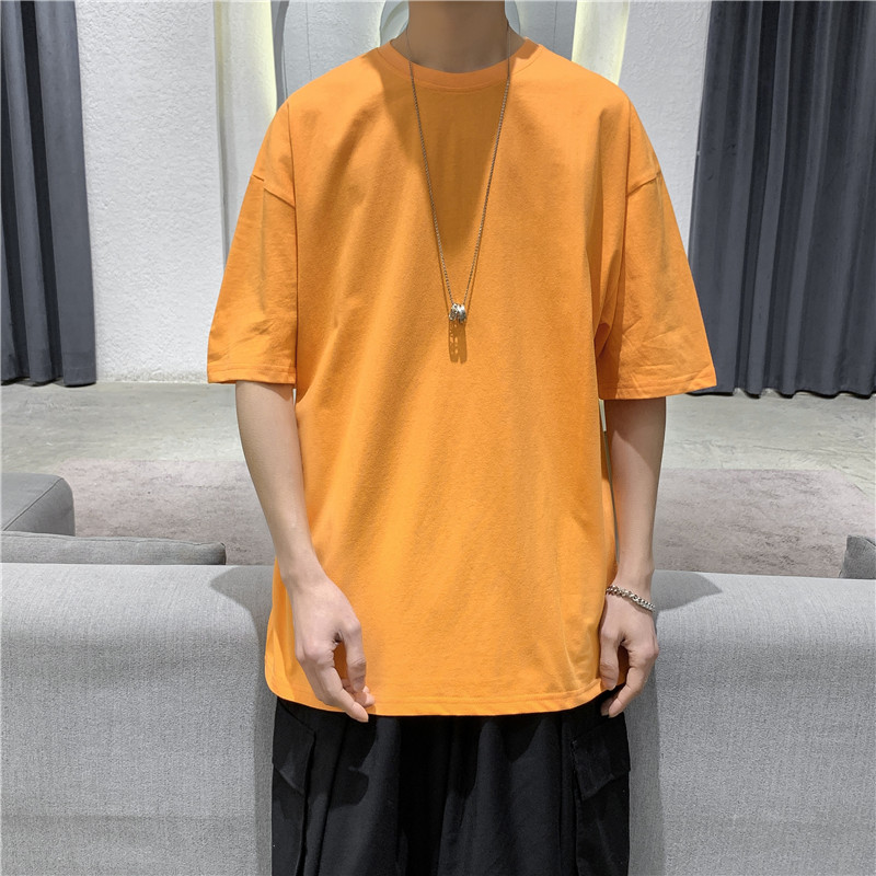 T100短句夏季圆领短袖T恤男士宽松百搭半袖打底衫,男装T恤,电商B369（原A024）