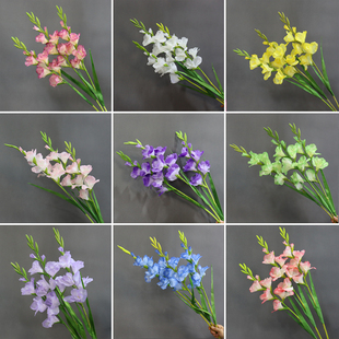 剑兰花仿真花装饰摆件花卉高档假花高级感婚礼落地大花瓶插花婚庆