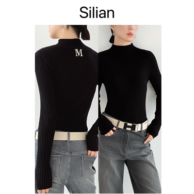 高端顾客B入｜秋冬无缝全成型打底衫｜烟囱领精纺羊毛坑条上衣