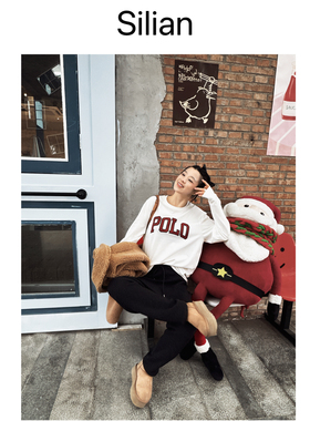 SUPIMA全棉美式复古｜字母Logo｜基础款圆领长袖T恤｜男女同款