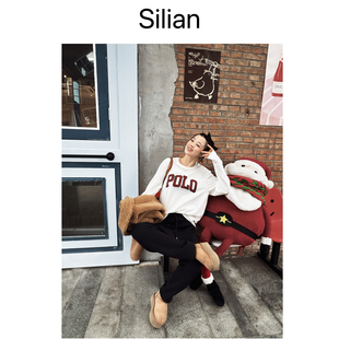 SUPIMA全棉美式复古|字母Logo|基础款圆领长袖T恤|男女同款