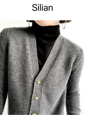 Silian｜26早春修身｜羊绒羊毛｜立体剪裁｜V领长袖｜开衫毛衣