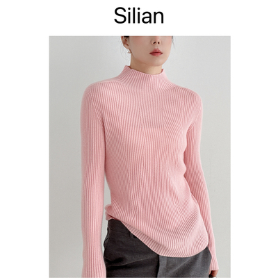 3D无缝全成型｜BabyCashmere羊绒｜烟囱领坑条基本款｜开司米毛衣