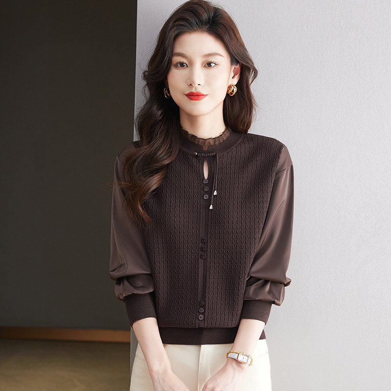 蕾丝针织衫打底衫女士早秋2026新款春秋上衣毛衣贵夫人洋气显瘦