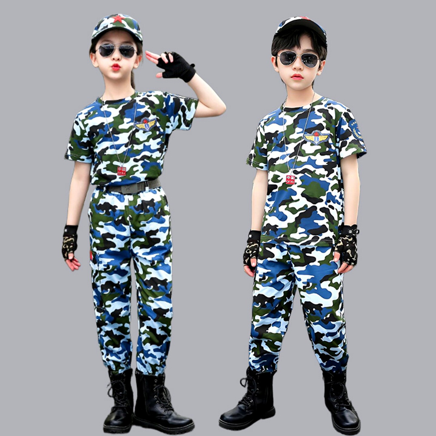 儿童特种兵迷彩服短袖军训服套装