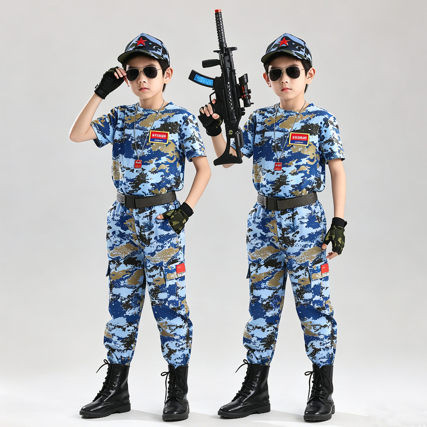 儿童迷彩服套装男童特种兵军训服