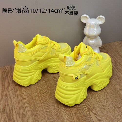 女小个子厚底内增高老爹鞋