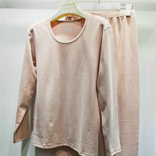 居而爽女舒绒棉圆领中领加厚保暖内衣秋衣秋裤套无骨缝合2025秋冬