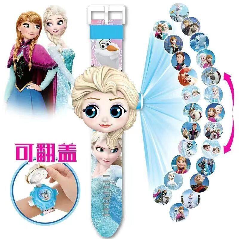 爱莎公主儿童发光投影手表玩具可看时间冰雪奇缘艾莎艾萨3-6岁5女