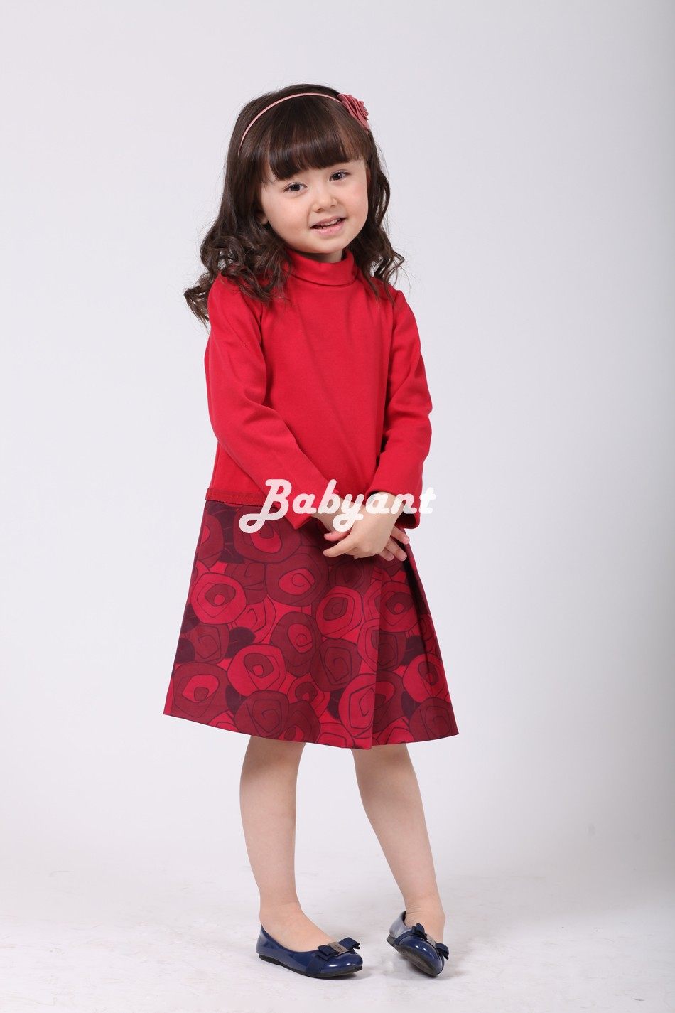 一折！高端童装秋冬新款女童连衣裙小童玫瑰花针织拼接长袖裙子,童装/婴儿装/亲子装,连衣裙,淘宝优惠券,粉丝福利购,淘宝优惠卷