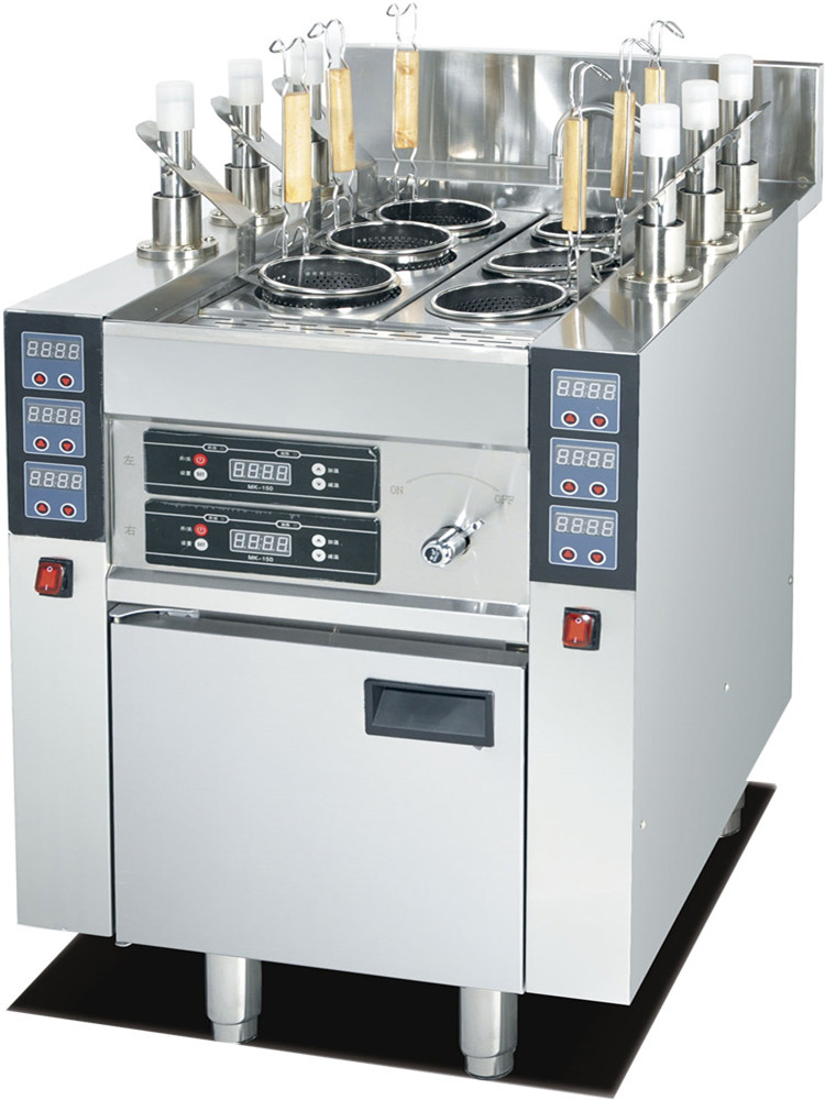 全自动升降6孔煮面机商用汤粉炉多功能3头烫面机智能定时电煮面锅