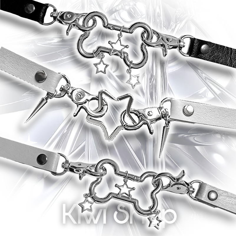 Y2K金属小狗星星chocker项链辣妹亚文化甜酷地雷系小众朋克哥特潮