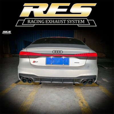 19款奥迪A7/C8 改装RES汽车阀门排气管高流量头段三元芭蕉跑车音