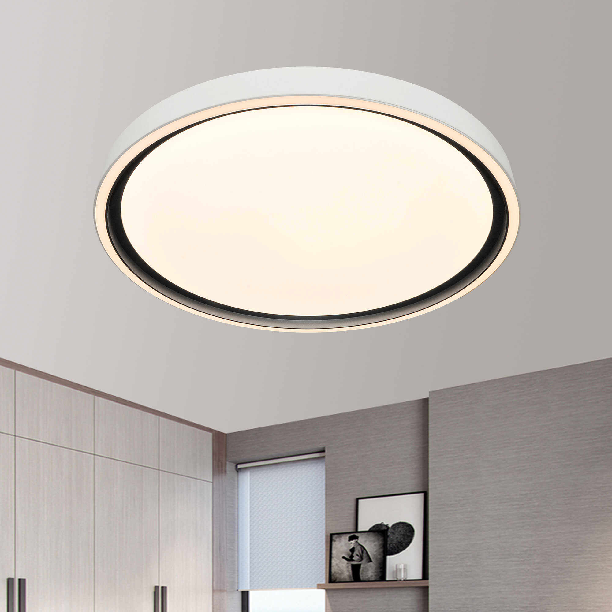 安居宝led吸顶灯圆形卧室客厅灯具现代简约大气家用房间书房厨