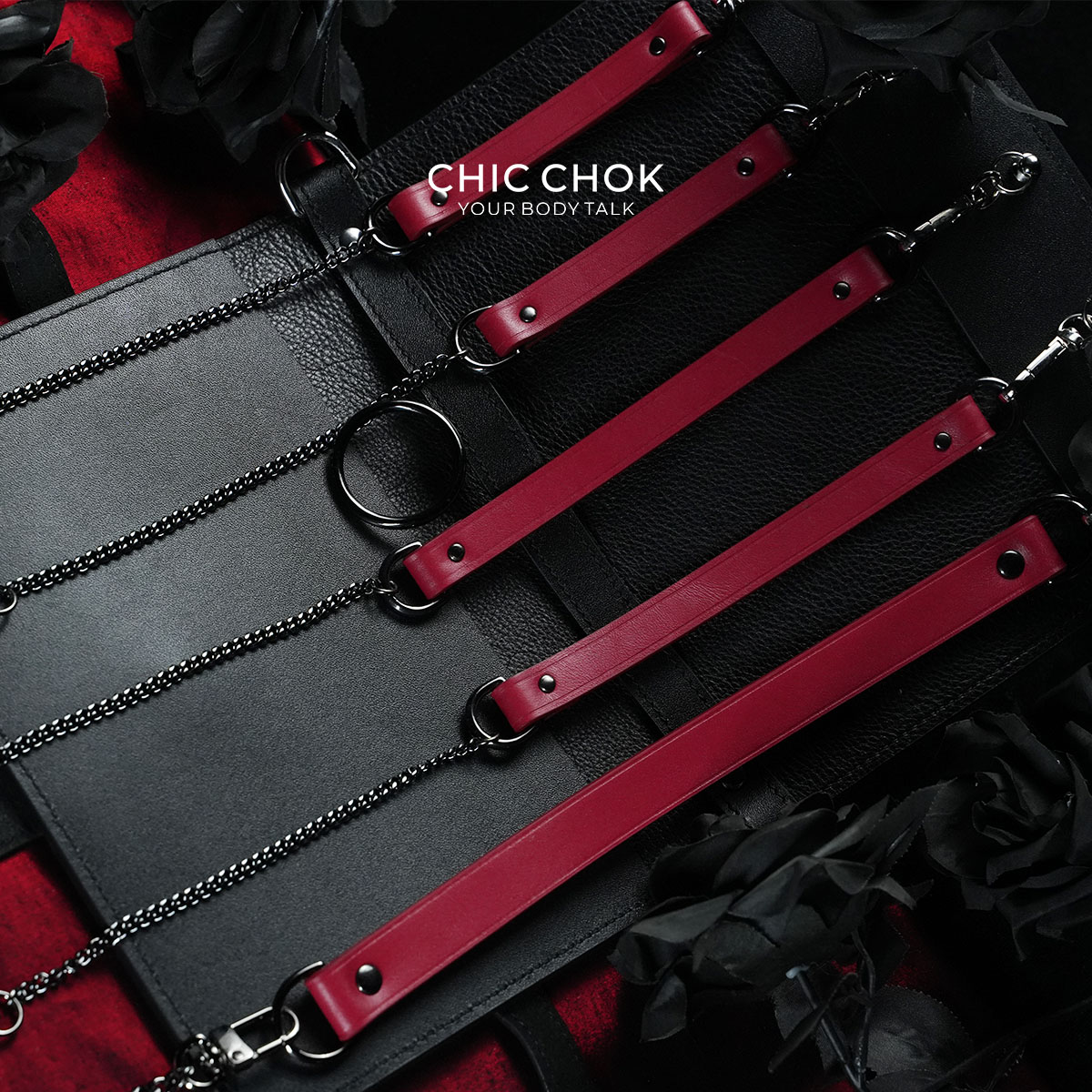 CHICCHOK独家设计真皮项圈手环链男女原创Choker窒息配套全套套装