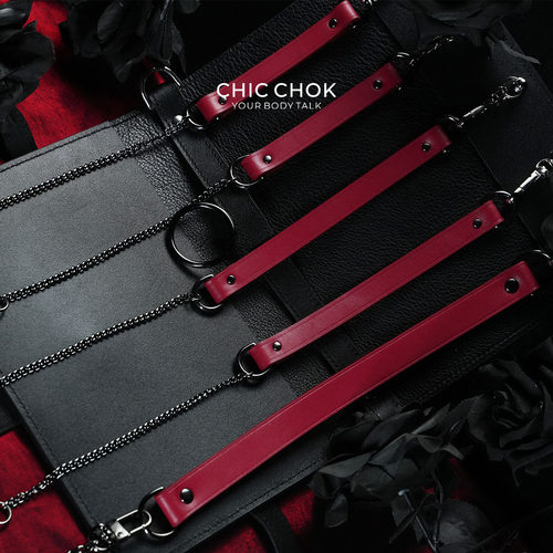 CHICCHOK独家设计真皮项圈手环链男女原创Choker窒息配套全套套装