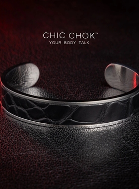 CHICCHOK手镯手环真皮手链开口闭口定制手作手工金色蟒蛇皮首饰