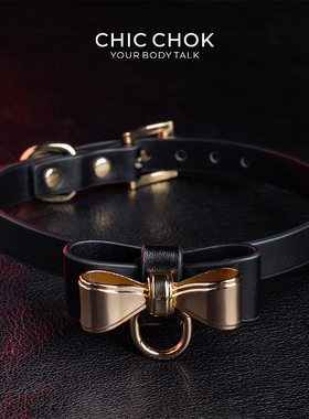 CHICCHOK原创高级感项圈女m金黑蝴蝶结choker高级感颈环定制颈圈