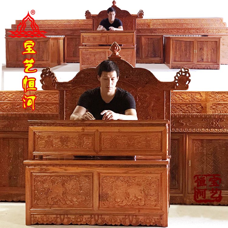 藏式法座宝艺恒河三层佛台