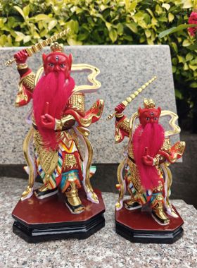 8寸12寸王灵官香樟木雕新品王灵官手工雕刻精品木雕家居摆件实拍