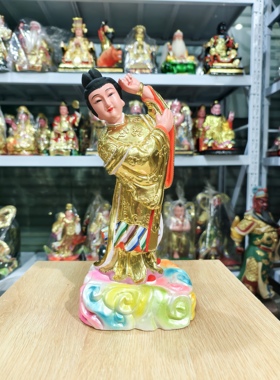 12寸七仙女神像七娘妈香樟木材质精品台金工艺家居供奉摆件现货