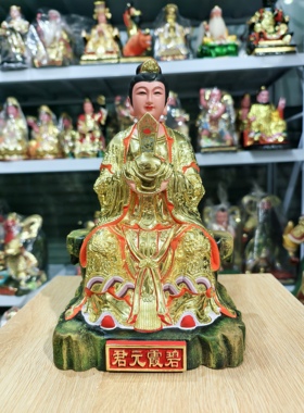 12寸碧霞元君神像泰山奶奶泰山玉女香樟木材质精品真金工艺现货