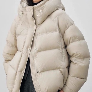 超软糯宽松连帽加厚保暖面包服外 新款 88M21 泡芙羽绒服女2025冬季