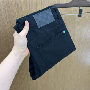 男长裤 谷聆 休闲弹力小直脚黑裤 牛仔裤 2026欧货春夏纯黑色修身