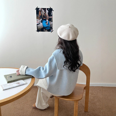 新款2025围巾领可脱卸双面羊毛