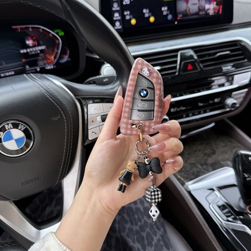 适用于大地色宝马3系钥匙套325li5系530li车扣x1x2x3x4x5系KT猫壳