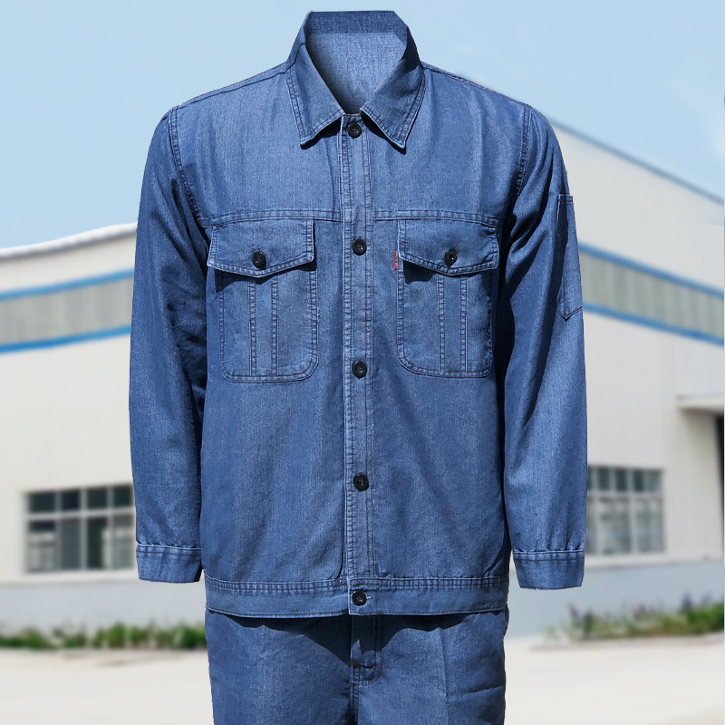 国家电网牛仔工作服套装男劳保服焊工结实耐磨电工电焊服夏季薄款