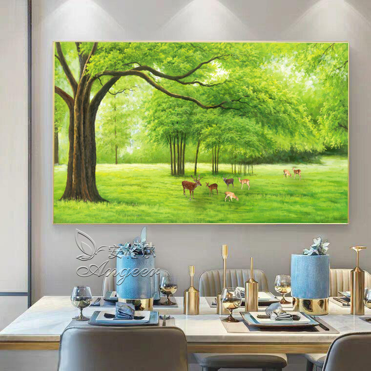 画世纪餐厅装饰画中式风景山水画