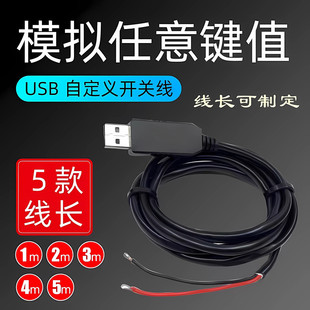 快捷键接按钮即可控制电脑线 空格键 USB自定义按键控制线 回车键