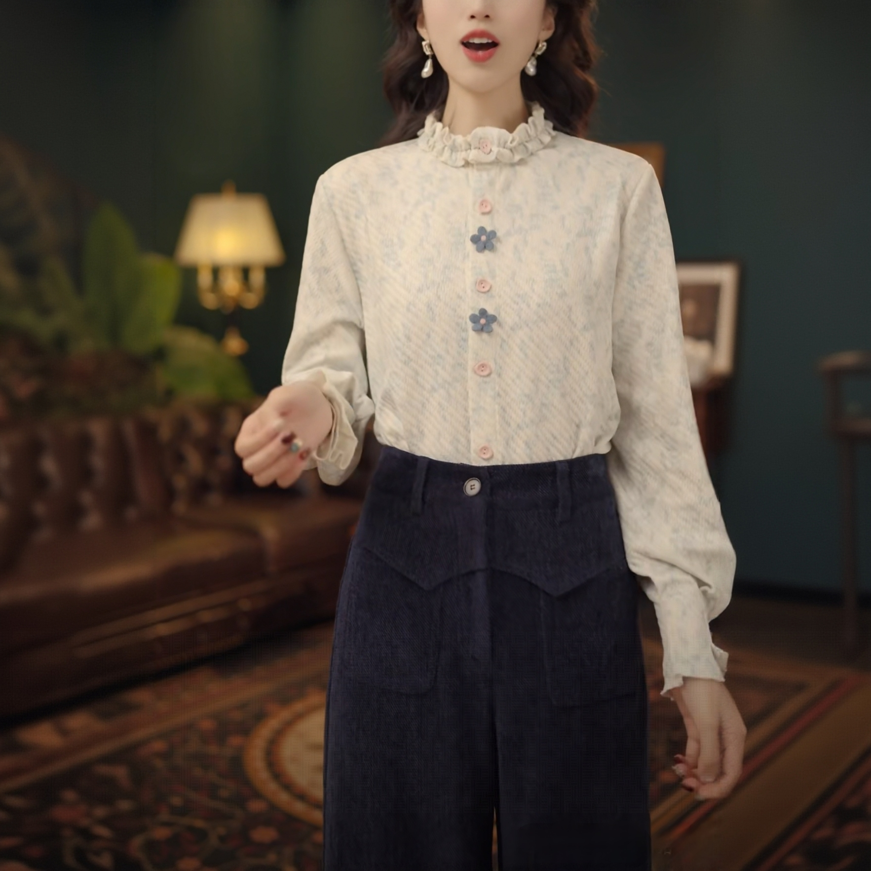2025秋冬复古港风秋冬厚款休闲百搭衬衫上衣宽松开衫打底衬衣女