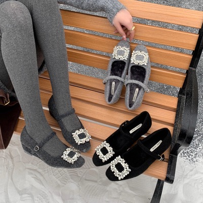 坡根5CM增高韩式方头玛丽珍鞋