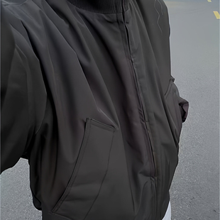 美式飞行员夹克棉服男款秋冬穿搭cleanfit三防立领短款棒球服外套